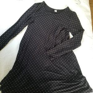 ON Long Sleeve Polka Dot Swing Dress